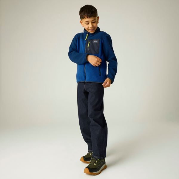 Regatta Kids Frankie Colour Block Fleece Jacket - Aviator Blue/Olympian Blue