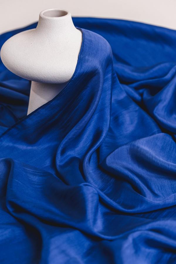 Royal Blue Silk Scarf – Hand-Dyed Mulberry Silk, Eid & Evening Wrap