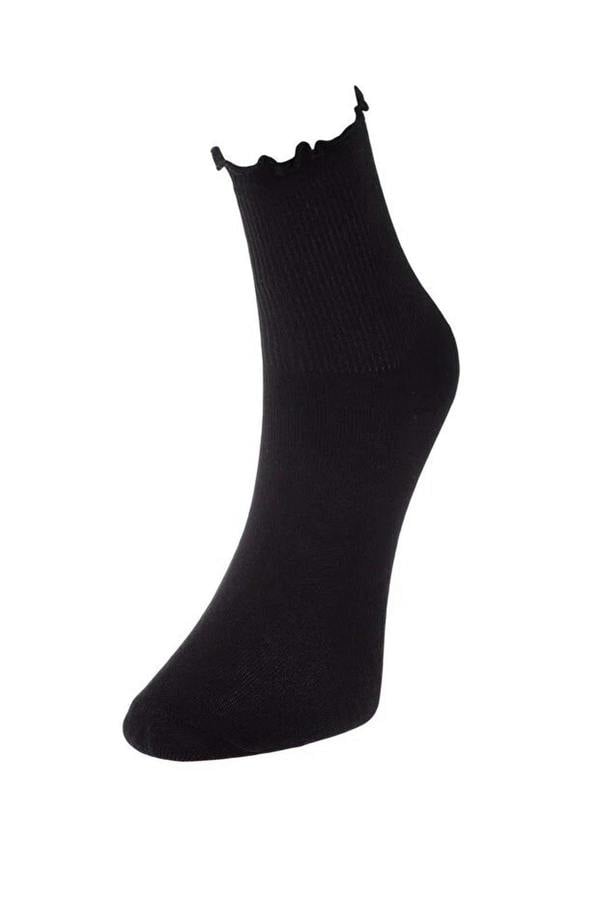 WOVCOR 3-Pack Cotton Elastic Knit Socks with Lettuce Detail