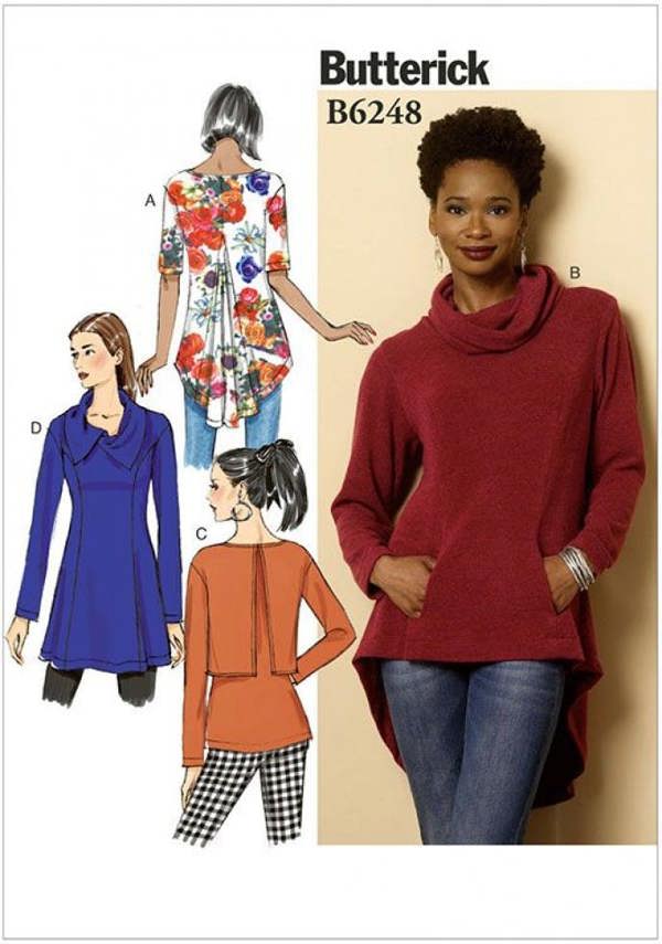 Butterick Sewing Pattern 6248, Tops, Tunics, Sweaters for Women, 16-18-20-22-24 - Easy