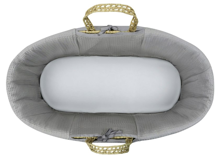 Kinder Valley Hoodless Grey Waffle Moses Basket