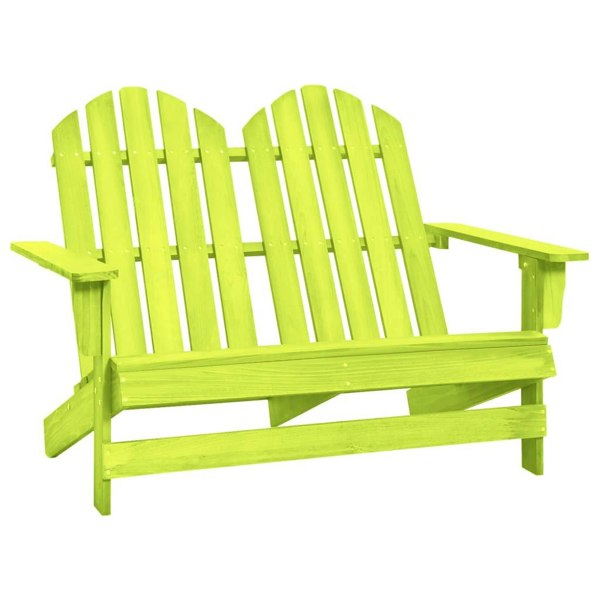 Berkfield 2-Seater Garden Adirondack Chair Solid Fir Wood Green