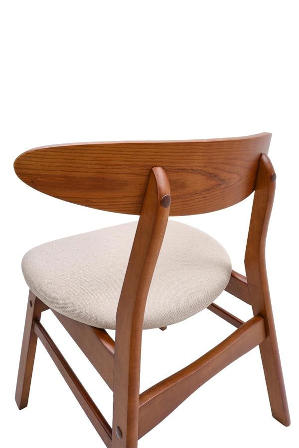 Living and Home 2 x Wooden Frame Linen Dining Chair