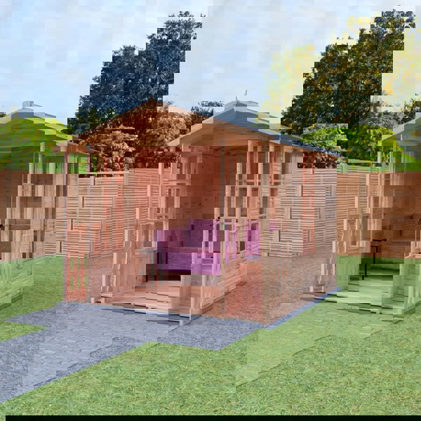 Shire Delmora 8x6 Summerhouse and verandah Shiplap Interlock Cladding