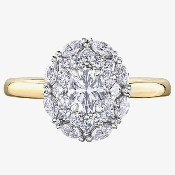 T. H. Baker 18ct Yellow Gold 1.15ct Multi-Cut Diamond Cluster Ring 30886YW/115-18
