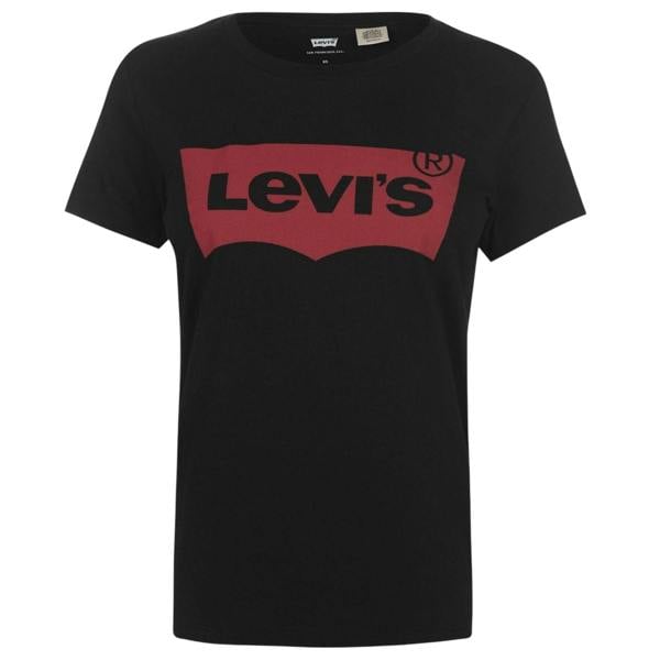 Levis Womens/Ladies Batwing Logo T-Shirt - Black - 