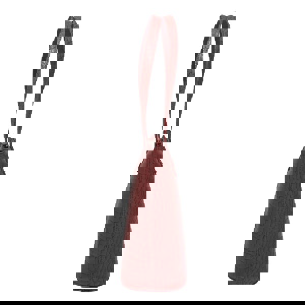 Assots London 'MELANIE' Bright Red Croc Real Leather Unlined Bucket Bag