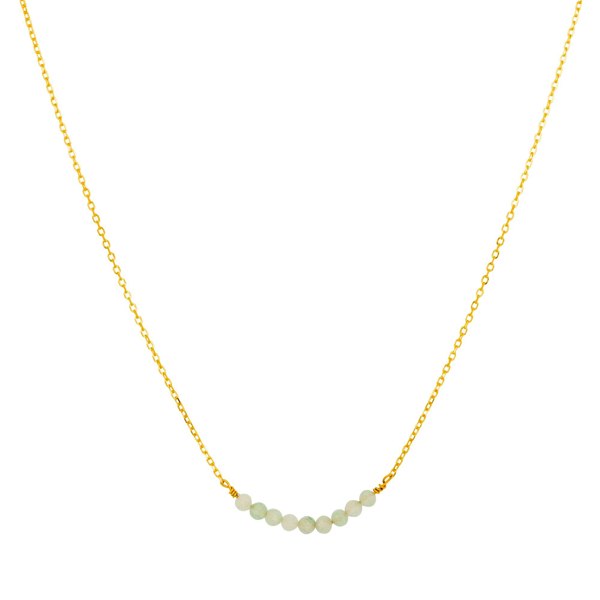 Gold Trip Green Aventurine Beads Necklace