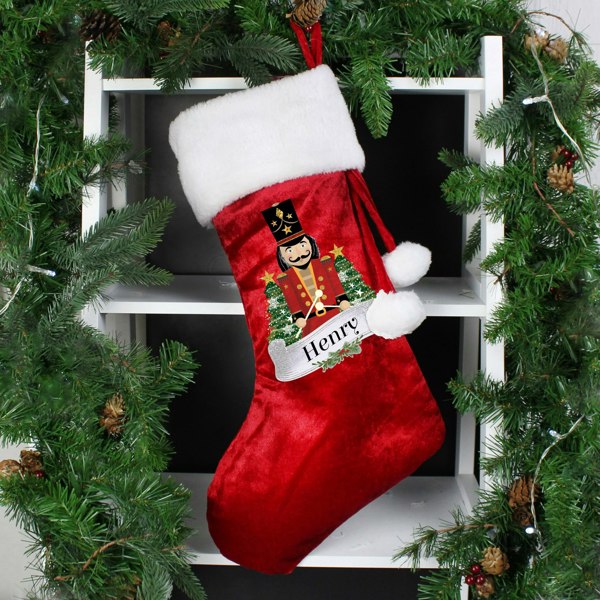 Personalised Memento Company Personalised Nutcracker Red Stocking