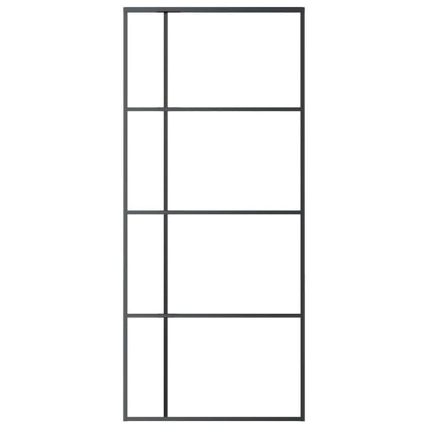 Berkfield Sliding Door ESG Glass and Aluminium 90x205 cm Black