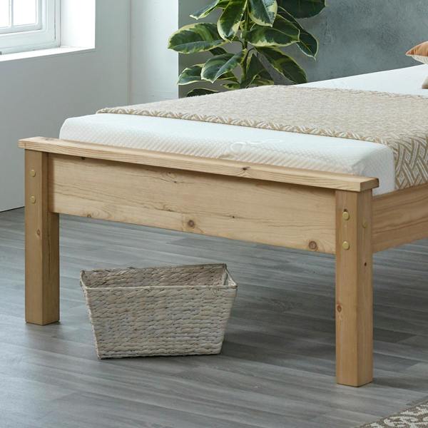 Mission TM Dorset Natural Wax Solid Pine Bed Frame, Shaker Headboard, 4 Sizes, Single to King