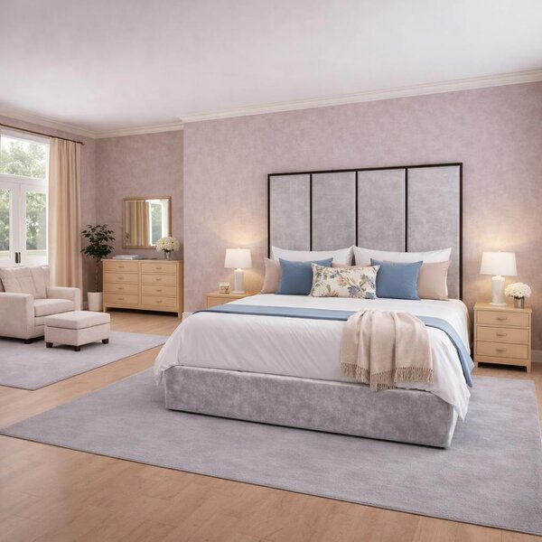 Great British Beds Emma headboard with Contrast Border Divan Bed