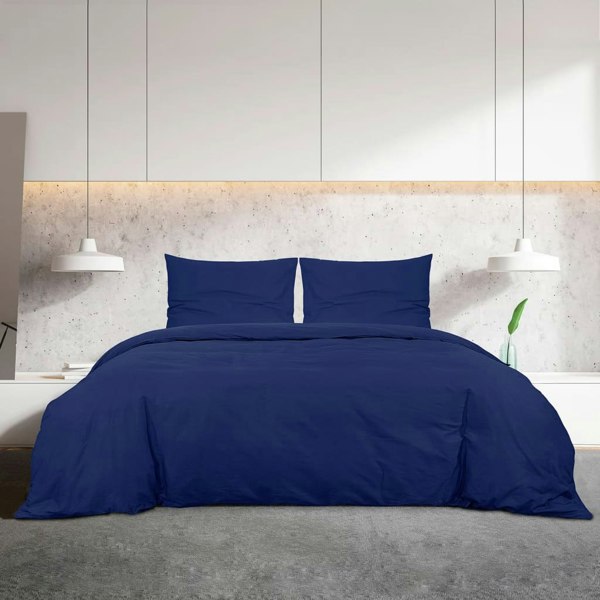 Berkfield Duvet Cover Set Navy Blue 260x220 cm Light-weight Microfiber