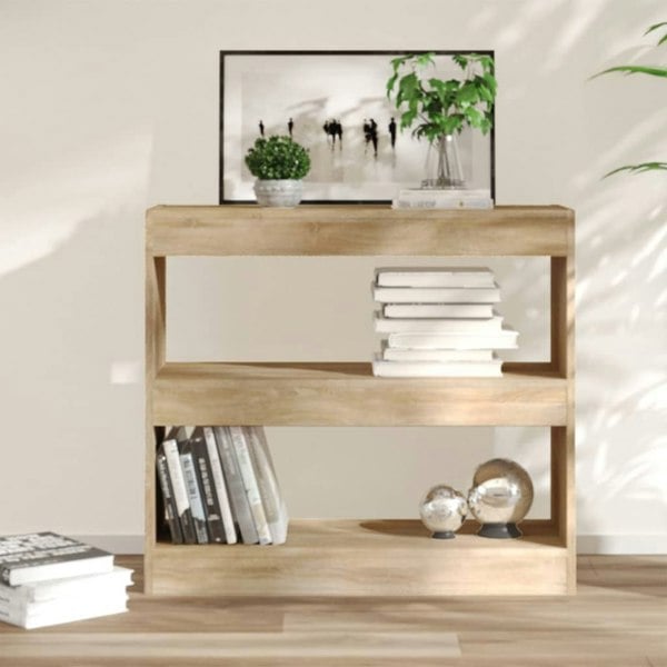 Berkfield Book Cabinet/Room Divider Sonoma Oak 80x30x72 cm