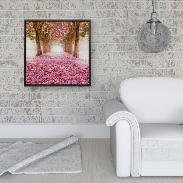 Warren Reed Pink Flower Tree Tunnel Framed Canvas