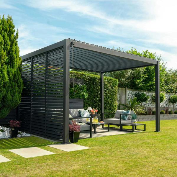 Ocean Designs Tivoli 3m x 3m Grey Frame Free Standing Pergola