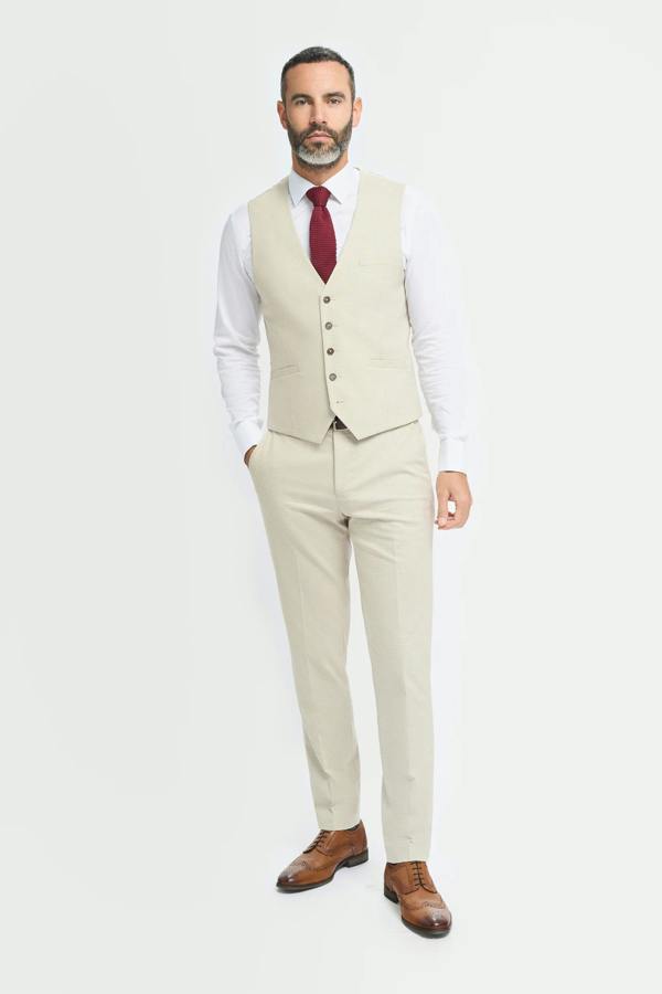 House of Cavani Hampton - Men's Beige 3 Piece Suit