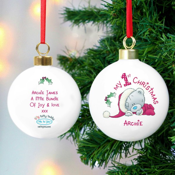 Personalised Memento Company Personalised Me To You My 1st Christmas Bauble