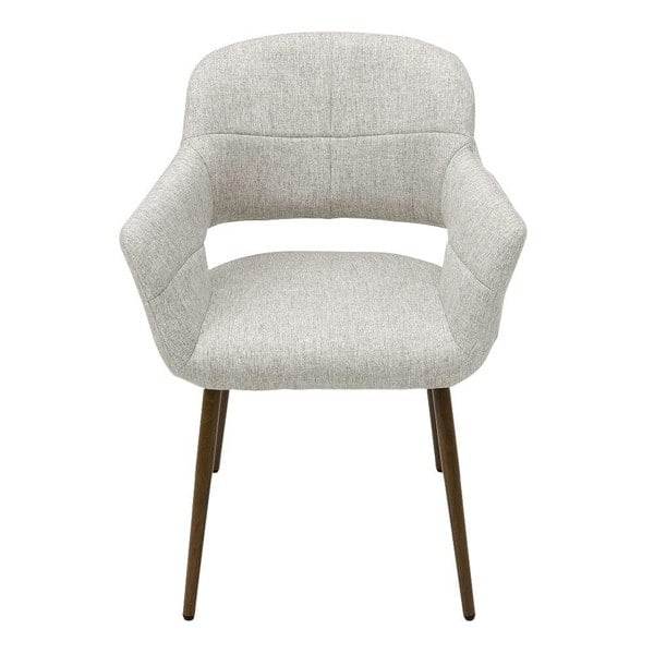 Set of 2 Grey Linen Dining Chair with Metal Legs Dining Chairs Living and Home