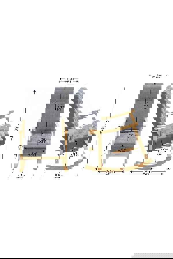 Living and Home Velvet Upholstered Tufting Rocking Chair