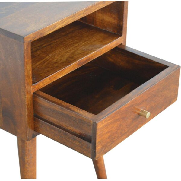 Wyld Haus Olbia Mini Chestnut Mango Wood Bedside Table with Drawer