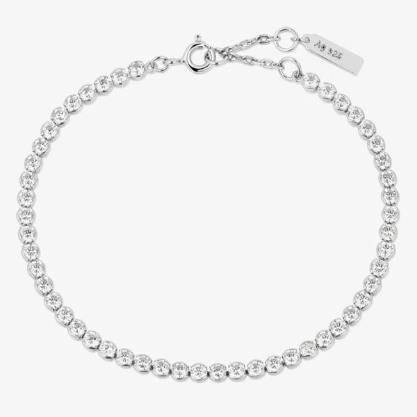 Ania Haie Chic Creator Sterling Silver Bezel Set Cubic Zirconia Bracelet B058-06H