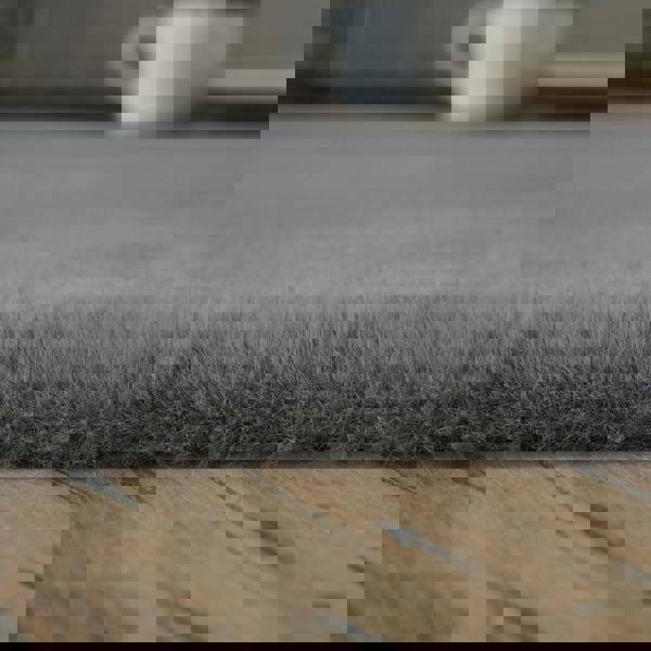 Smart Living Faux Fur Rabbit Rug - Grey