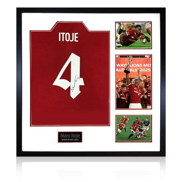 Maro Itoje Signed British & Irish Lions 2025 Shirt Elite Frame