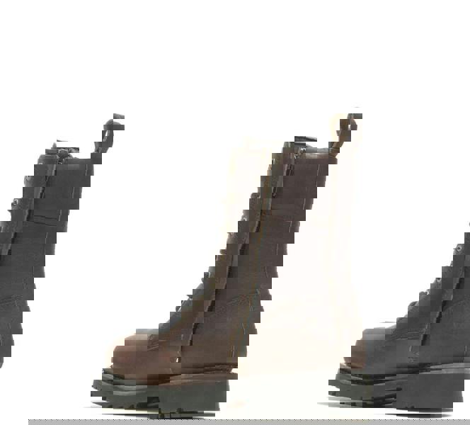 Harley-Davidson Gilford CE Men's Zip Up Riding Biker Ankle Boots, dark brown leather tactical boots with side zipper and lace-up front.