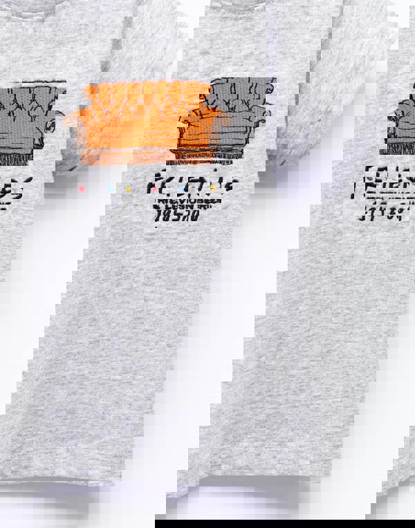 Friends Girls Grey Central Perk Couch Cropped Short Sleeved T-Shirt