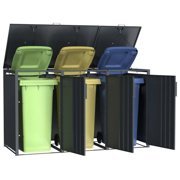 Phoenix Safe Phoenix GB3300AA Outdoor Triple Wheelie Bin Store for 3 x 240L Bins in Anthracite