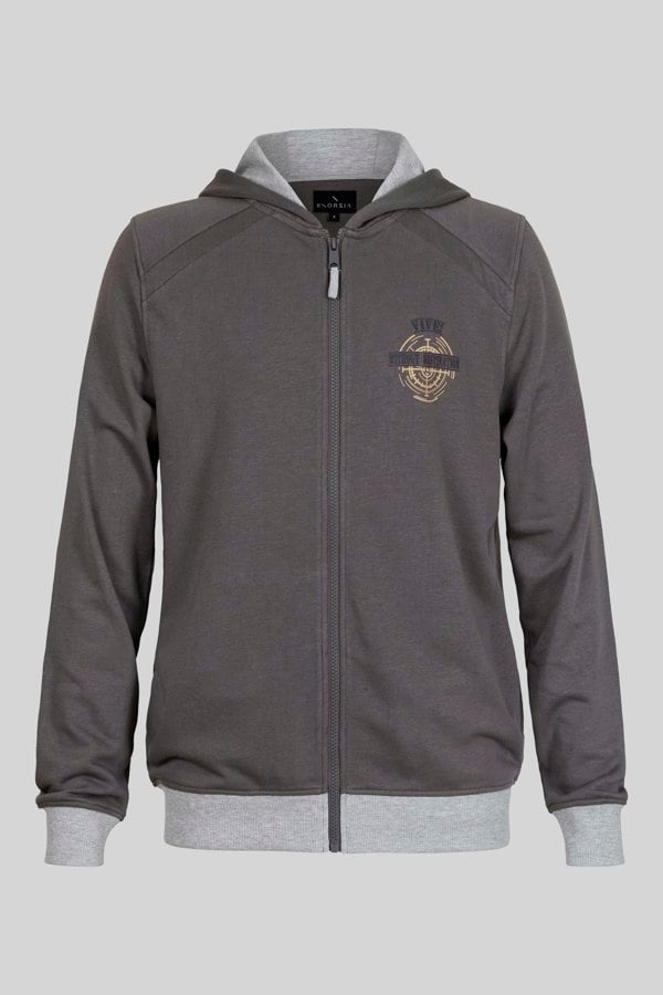 ENORSIA Men's Full Zip Contrast Hoodie