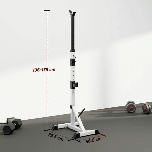 Weights Bar Barbell Rack Squat Stand Adjustable Portable Weight Lifting Max Load 200kg, Suitable For Home Gym Training Work Out