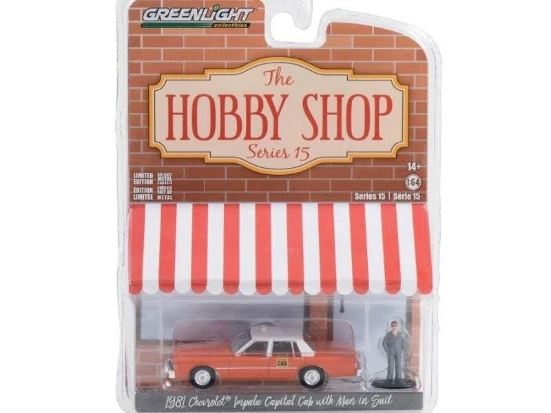 MCSlots 1981 Chevrolet Impala Capitol Cab Taxi with Figure 1:64 Greenlight 97150B