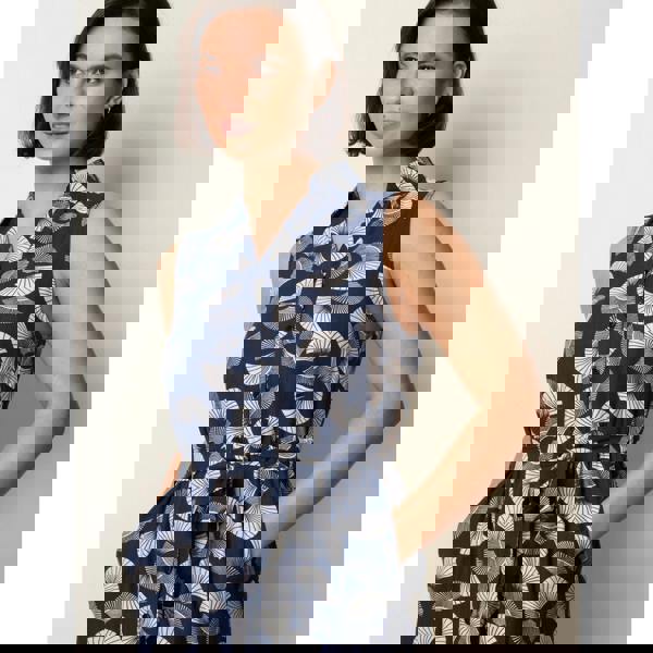 Blue Vanilla Sleeveless Shirt Dress