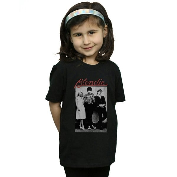 Blondie Girls Distressed Band Cotton T-Shirt - Black