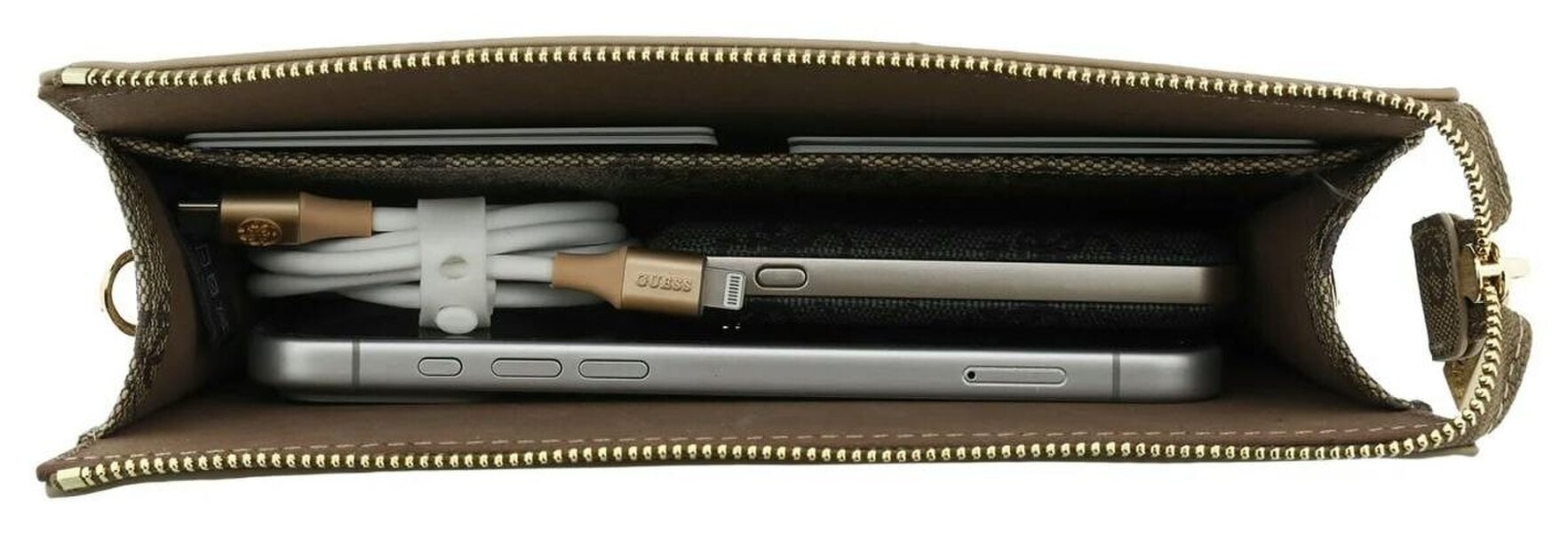Guess PU Big 4G Logo Universal Phone Pouch with Strap Brown - GUWPO5P4GP4GLW