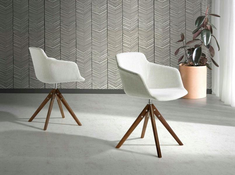 Angel Cerdá Beige Fabric Swivel Chair 4059