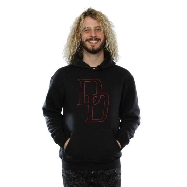 Marvel Mens Daredevil Logo Outline Hoodie - Black