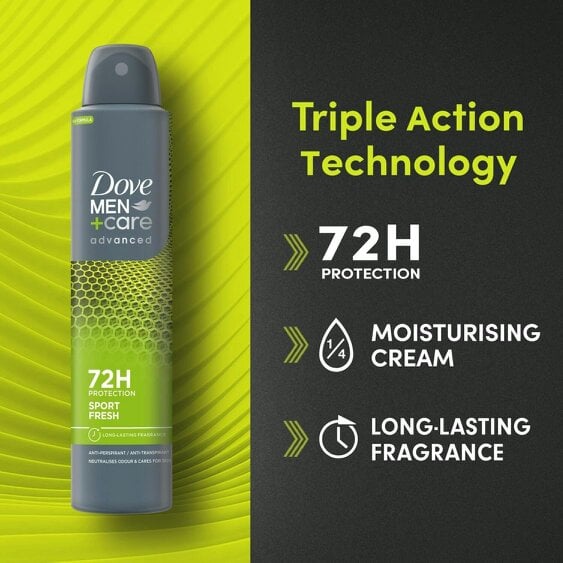 Dove Men+Care Dove Anti-Perspirant Men+Care Advanced Sport Fresh 72H Protection Deo, 18x200ml