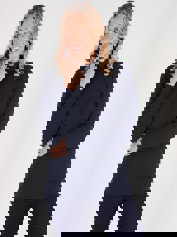 PennyPlain Roll Neck Long Sleeve Top - Navy