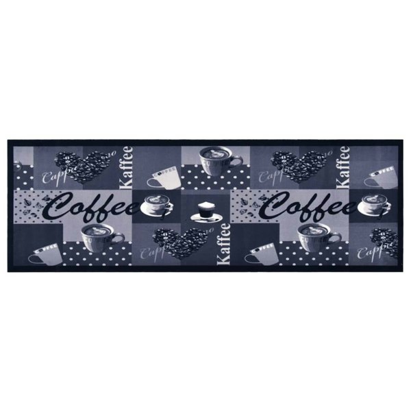 Berkfield Kitchen Carpet Washable Coffee Blue 60x180 cm