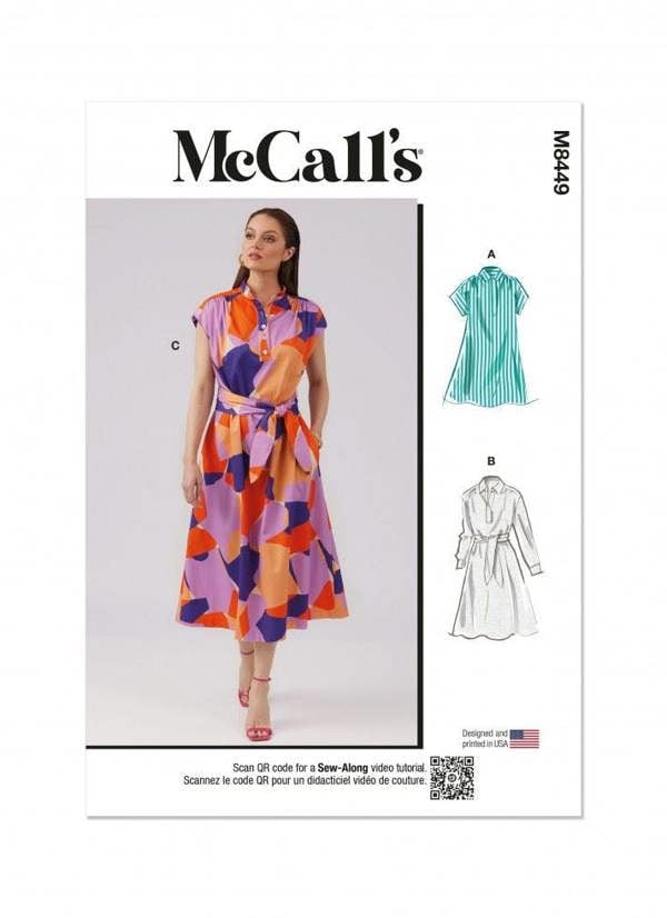 McCalls 8449 Paper Sewing Pattern – Women's Dress, Intermediate