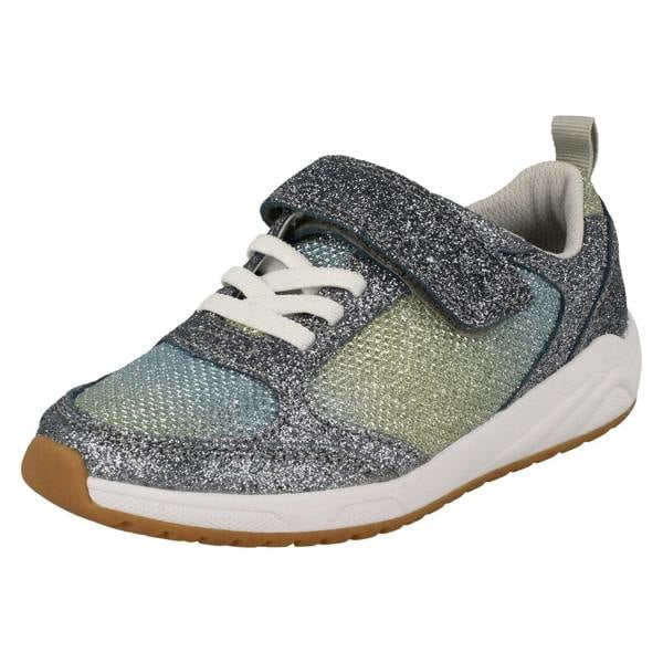 Clarks Girls Clarks Glitter Detailed Trainers Aeon Sparkle K