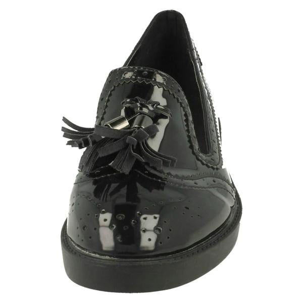 Spot On Ladies Spot On Mid Heel Tassel Vamp Brougue Shoe