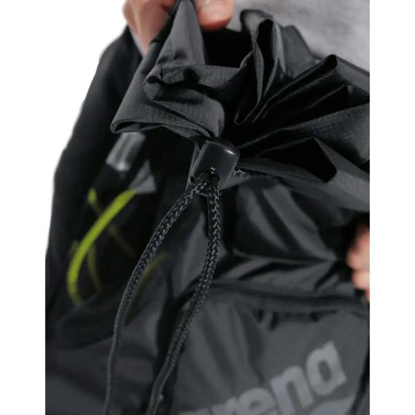 Black Arena All Set Mesh Bag - 40L with neon green logo