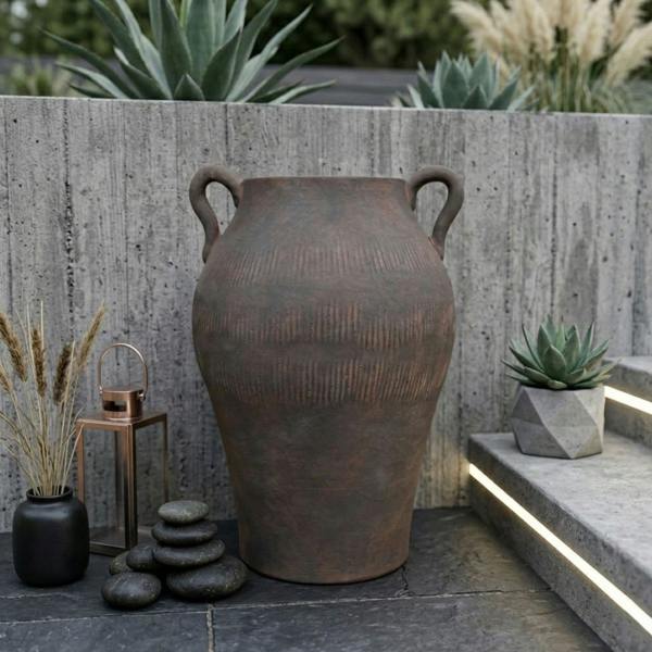 Garden Greatness Antique Verdant Terracotta Roman Jar