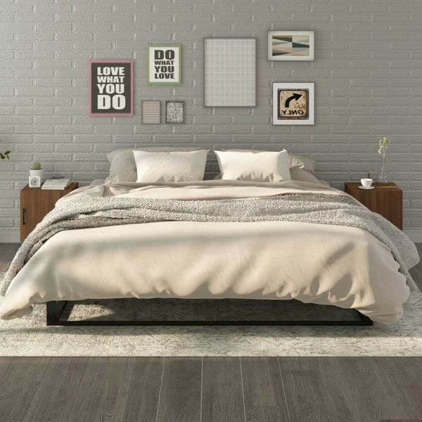 Berkfield Bedside Cabinets 2 pcs Brown Oak Engineered Wood