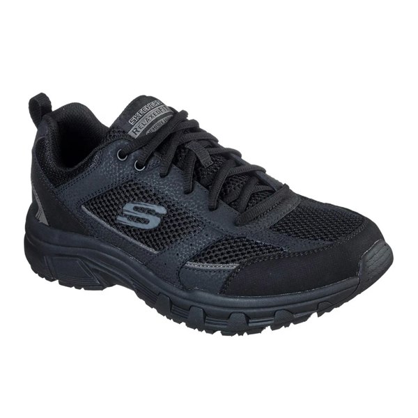 Skechers Mens Oak Canyon Verketta Leather Trainers - Black