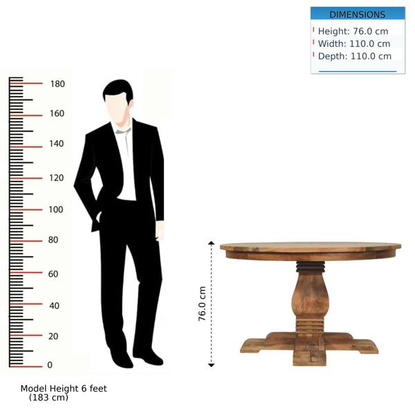 Artisan Furniture Solid mango wood Valentina Round Dining Table